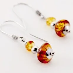 Histoire D'Or Boucles D'oreilles Pendantes Argent Blanc Ambre -Boucles d'oreilles Bracelet Soldes FAOFBID163 view2