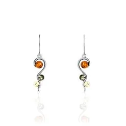 Histoire D'Or Boucles D'oreilles Pendantes Levannah Argent Blanc Ambre