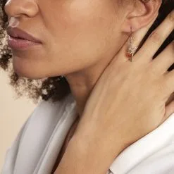 Histoire D'Or Boucles D'oreilles Pendantes Argent Blanc Abellia Ambre -Boucles d'oreilles Bracelet Soldes FAOFBIY192 model0