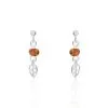 Histoire D'Or Boucles D'oreilles Pendantes Nolana Argent Blanc Ambre