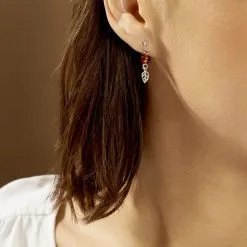 Histoire D'Or Boucles D'oreilles Pendantes Nolana Argent Blanc Ambre -Boucles d'oreilles Bracelet Soldes FAOFBIY197 model0