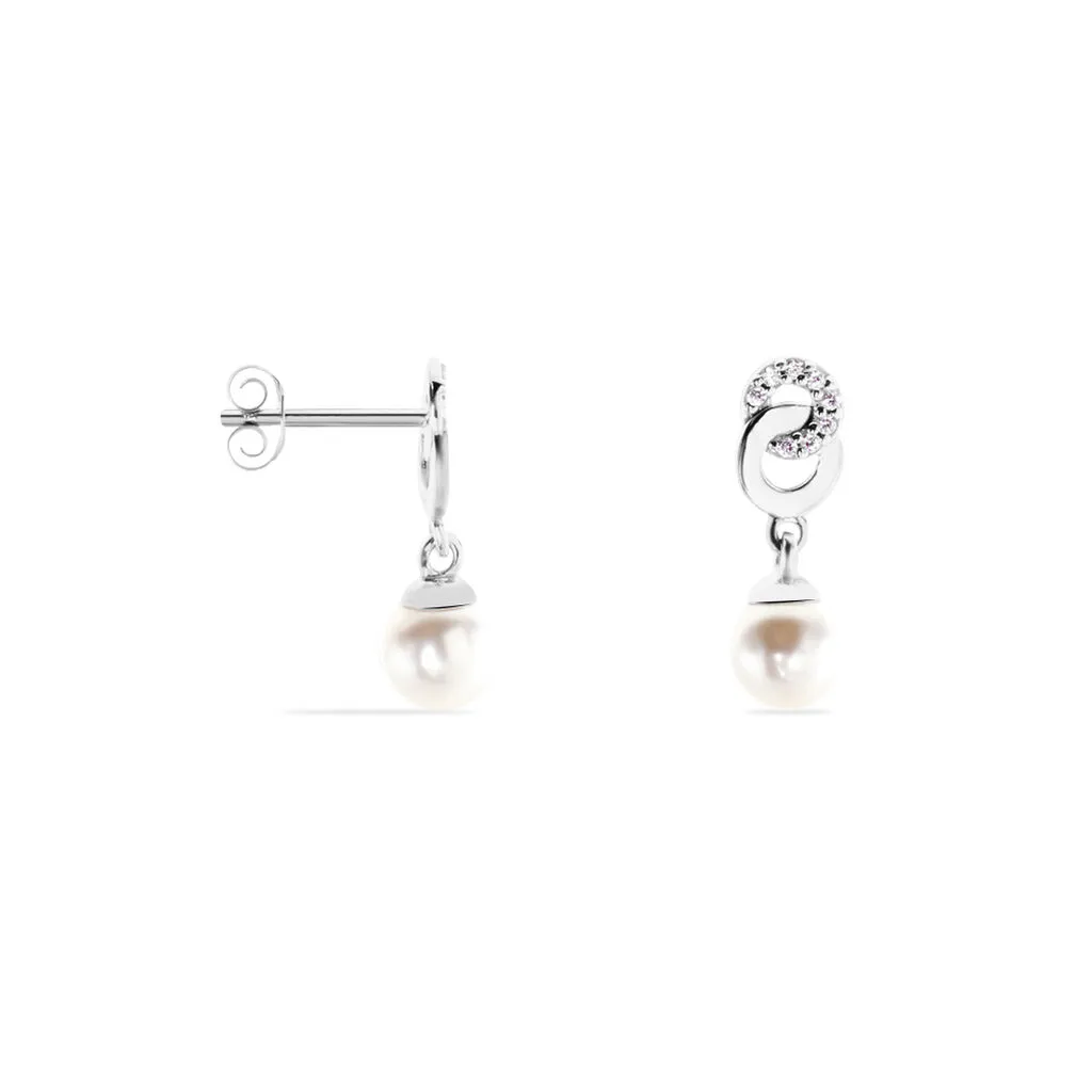Histoire D'Or Boucles D'oreilles Pendantes Paqueretteae Argent Blanc Perle Culture 4 Histoire D'Or Boucles D'oreilles Pendantes Paqueretteae Argent Blanc Perle Culture – Image 2