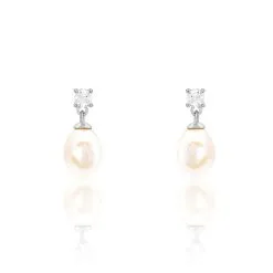 Histoire D'Or Boucles D'oreilles Pendantes Dolores Argent Perle De Culture Et Oxyde