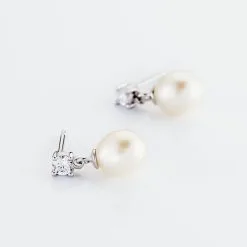 Histoire D'Or Boucles D'oreilles Pendantes Dolores Argent Perle De Culture Et Oxyde -Boucles d'oreilles Bracelet Soldes FAOFBU2098 view2