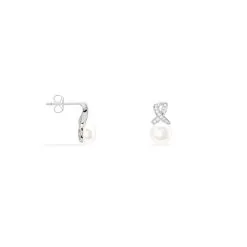 Histoire D'Or Boucles D'oreilles Pendantes Sathine Argent Perle De Culture Et Oxyde -Boucles d'oreilles Bracelet Soldes FAOFBU2140 view1