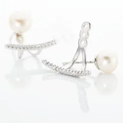 Histoire D'Or Bijoux D'oreilles Sylviane Argent Blanc Perle De Culture Et Oxyde -Boucles d'oreilles Bracelet Soldes FAOFBU2184 view2