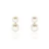 Histoire D'Or Boucles D'oreilles Clips Argent Blanc Viano Perles Oxydes