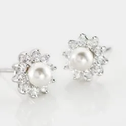 Histoire D'Or Boucles D'oreilles Puces Argent Blanc Cheri Perle De Culture Oxydes 8 Histoire D'Or Boucles D'oreilles Puces Argent Blanc Cheri Perle De Culture Oxydes -Boucles d'oreilles Bracelet Soldes FAOFBU2298 view2