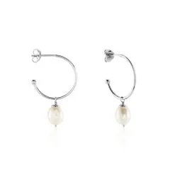 Histoire D'Or Créoles Walli Argent Blanc Perle De Culture