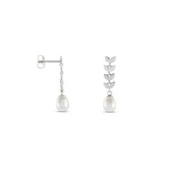 Histoire D'Or Boucles D'oreilles Pendantes Giacobbe Argent Blanc Perle De Culture -Boucles d'oreilles Bracelet Soldes FAOFBUW137 view1