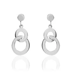 Histoire D'Or Boucles D'oreilles Pendantes Anjeza Argent Blanc