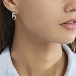 Histoire D'Or Boucles D'oreilles Pendantes Anjeza Argent Blanc -Boucles d'oreilles Bracelet Soldes FAOFBW0014 model0