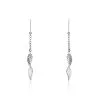 Histoire D'Or Boucles D'oreilles Pendantes Fabia Argent Blanc