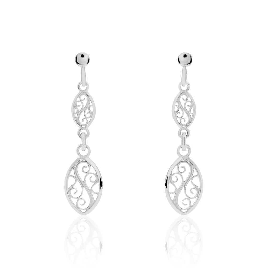 Histoire D'Or Boucles D'oreilles Pendantes Mahee Argent Blanc 3 Histoire D'Or Boucles D'oreilles Pendantes Mahee Argent Blanc