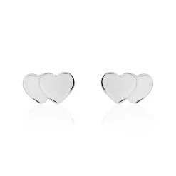 Histoire D'Or Boucles D'oreilles Puces Collinette Argent Blanc