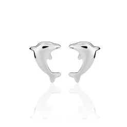 Histoire D'Or Boucles D'oreilles Puces Dauphinos Argent Blanc