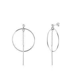 Histoire D'Or Boucles D'oreilles Pendantes Enissa Argent Blanc