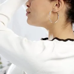 Histoire D'Or Créoles Alieno Helicoidale Argent Blanc -Boucles d'oreilles Bracelet Soldes FAOFBW00UA model0