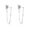 Histoire D'Or Boucles D'oreilles Pendantes Leent Argent Blanc