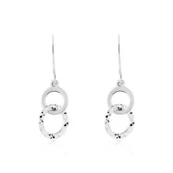 Histoire D'Or Boucles D'oreilles Pendantes Argent Blanc
