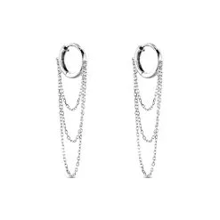 Histoire D'Or Créoles Argent Blanc Nissa -Boucles d'oreilles Bracelet Soldes FAOFBW014S view1