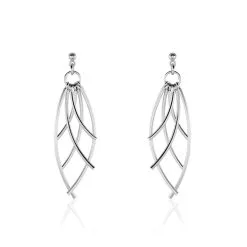 Histoire D'Or Boucles D'oreilles Pendantes Tarita Argent Blanc