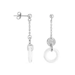 Histoire D'Or Boucles D'oreilles Pendantes Issara Argent Céramique Et Oxyde -Boucles d'oreilles Bracelet Soldes FAOFBXW200 view1