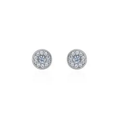 Histoire D'Or Boucles D'oreilles Puces Auxana Argent Blanc Oxyde De Zirconium