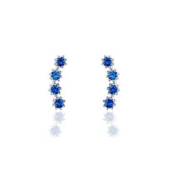 Histoire D'Or Boucles D'oreilles Puces Karrie Argent Blanc Oxyde De Zirconium