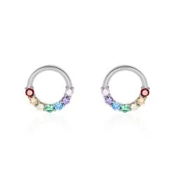 Histoire D'Or Boucles D'oreilles Puces Argent Blanc Giustino Oxydes De Zirconium