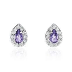 Histoire D'Or Boucles D'oreilles Puces Argent Blanc Tania Oxydes De Zirconium