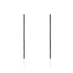 Histoire D'Or Boucles D'oreilles Pendantes Lou-anne Argent Blanc Oxyde Noir