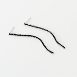 Histoire D'Or Boucles D'oreilles Pendantes Lou-anne Argent Blanc Oxyde Noir -Boucles d'oreilles Bracelet Soldes FAOFBZN113 view2