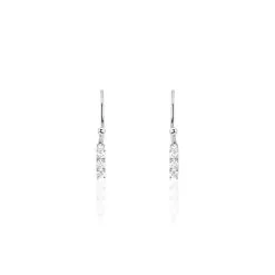 Histoire D'Or Boucles D'oreilles Pendantes Lauren Argent Blanc Oxyde De Zirconium
