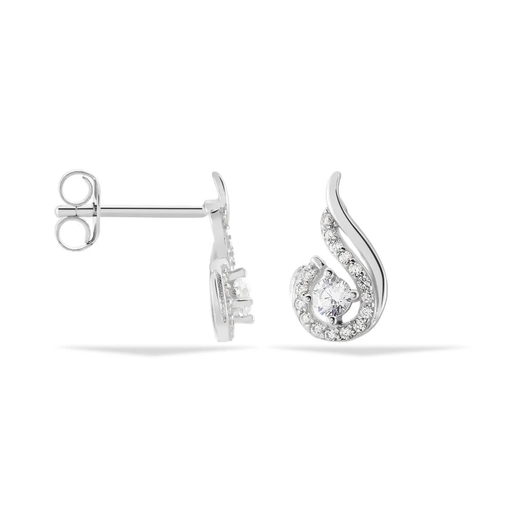 Histoire D'Or Boucles D'oreilles Puces Indian Drop Argent Blanc Oxyde De Zirconium 4 Histoire D'Or Boucles D'oreilles Puces Indian Drop Argent Blanc Oxyde De Zirconium – Image 2
