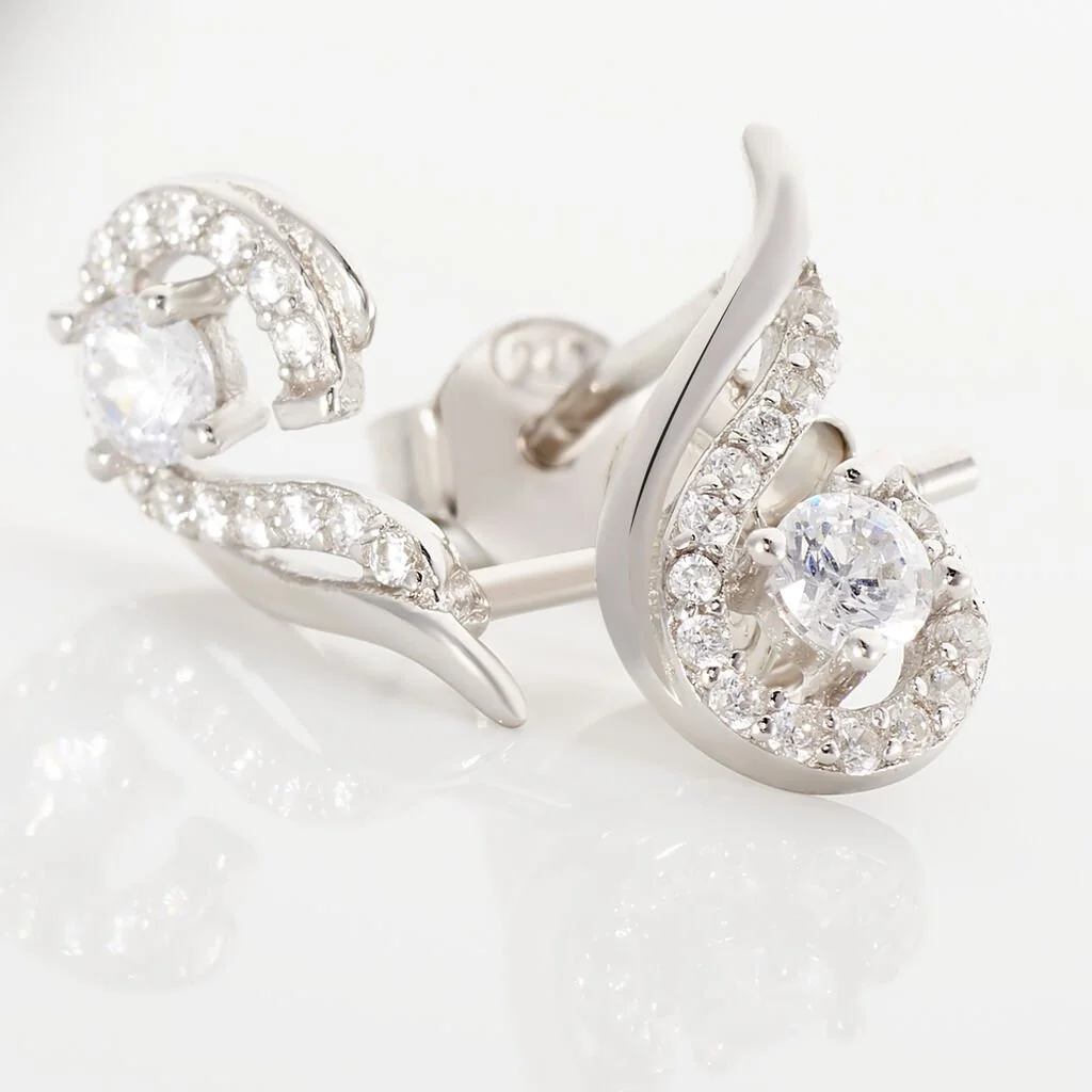 Histoire D'Or Boucles D'oreilles Puces Indian Drop Argent Blanc Oxyde De Zirconium 5 Histoire D'Or Boucles D'oreilles Puces Indian Drop Argent Blanc Oxyde De Zirconium – Image 3