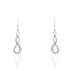 Histoire D'Or Boucles D'oreilles Pendantes Ayhan Argent Blanc Oxyde De Zirconium