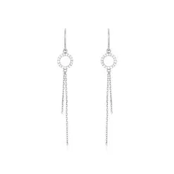 Histoire D'Or Boucles D'oreilles Pendantes Selena Argent Blanc Oxyde De Zirconium