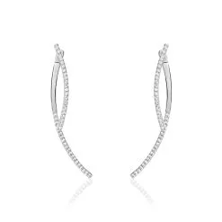 Histoire D'Or Boucles D'oreilles Pendantes Leia Argent Blanc Oxyde De Zirconium