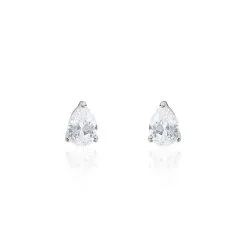 Histoire D'Or Boucles D'oreilles Puces Clarysse Argent Blanc Oxyde De Zirconium