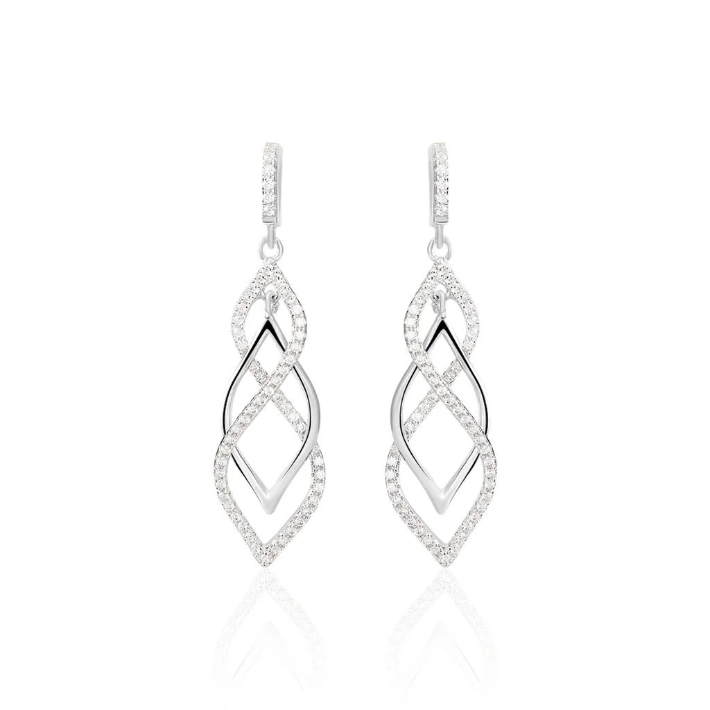 Histoire D'Or Boucles D'oreilles Pendantes Malika Argent Blanc Oxyde De Zirconium 3 Histoire D'Or Boucles D'oreilles Pendantes Malika Argent Blanc Oxyde De Zirconium