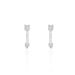 Histoire D'Or Boucles D'oreilles Puces Harrow Argent Blanc Oxyde De Zirconium