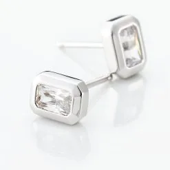 Histoire D'Or Boucles D'oreilles Puces Elianne Argent Blanc Oxyde De Zirconium -Boucles d'oreilles Bracelet Soldes FAOFBZW1ES view2