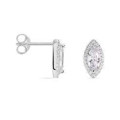 Histoire D'Or Boucles D'oreilles Puces Arone Argent Blanc Oxyde De Zirconium -Boucles d'oreilles Bracelet Soldes FAOFBZW1MO view1
