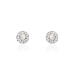 Histoire D'Or Boucles D'oreilles Puces Amory Argent Blanc Oxyde De Zirconium