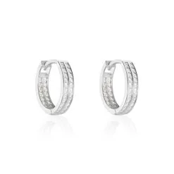 Histoire D'Or Créoles Argent Blanc Taki Oxydes De Zirconium