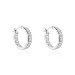 Histoire D'Or Créoles Argent Blanc Menelas Oxydes De Zirconium