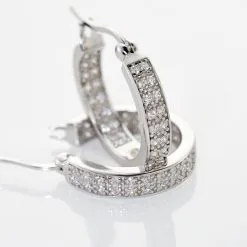 Histoire D'Or Créoles Argent Blanc Menelas Oxydes De Zirconium -Boucles d'oreilles Bracelet Soldes FAOFBZW1ST view2