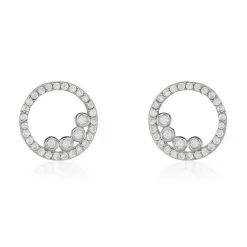 Histoire D'Or Boucles D'oreilles Puces Argent Blanc Ursine Oxydes De Zirconium