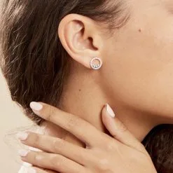 Histoire D'Or Boucles D'oreilles Puces Argent Blanc Ursine Oxydes De Zirconium -Boucles d'oreilles Bracelet Soldes FAOFBZW1TO model0